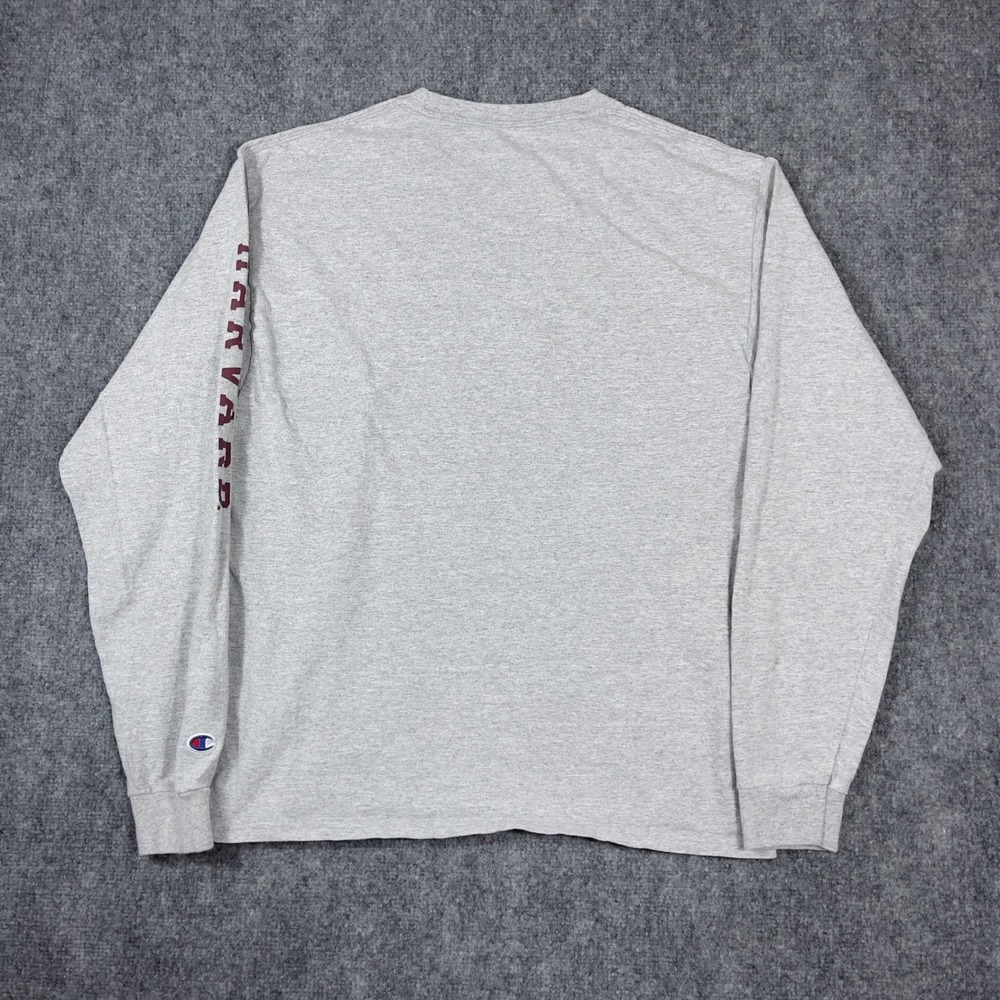 Harvard University Champion Long Sleeve T-Shirt Mens Large Grey Graphic Preppy - Picture 2 of 7